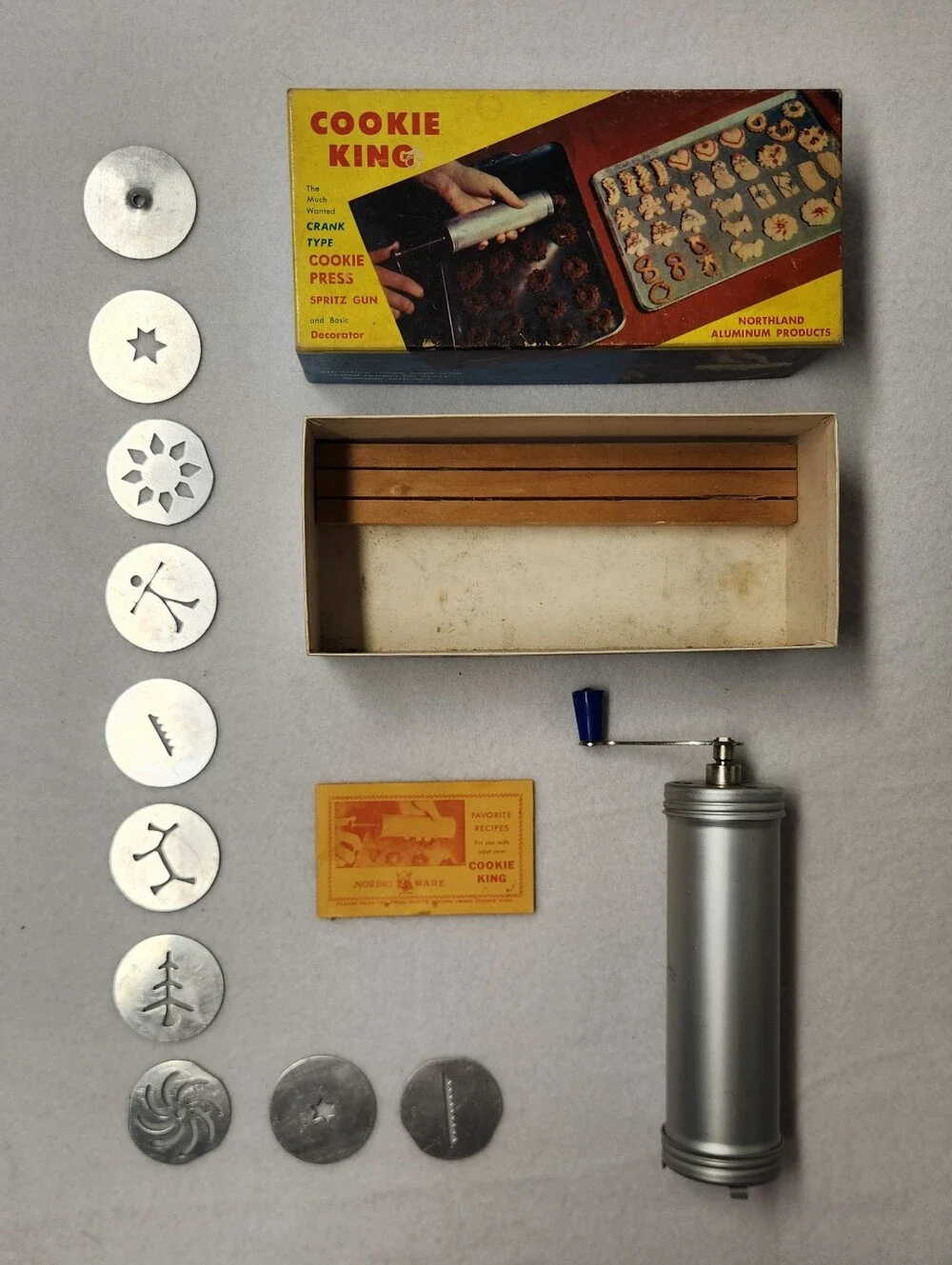 Vintage Nordic Ware Cookie King Crank Cookie Press Spritz Gun Northland Aluminum